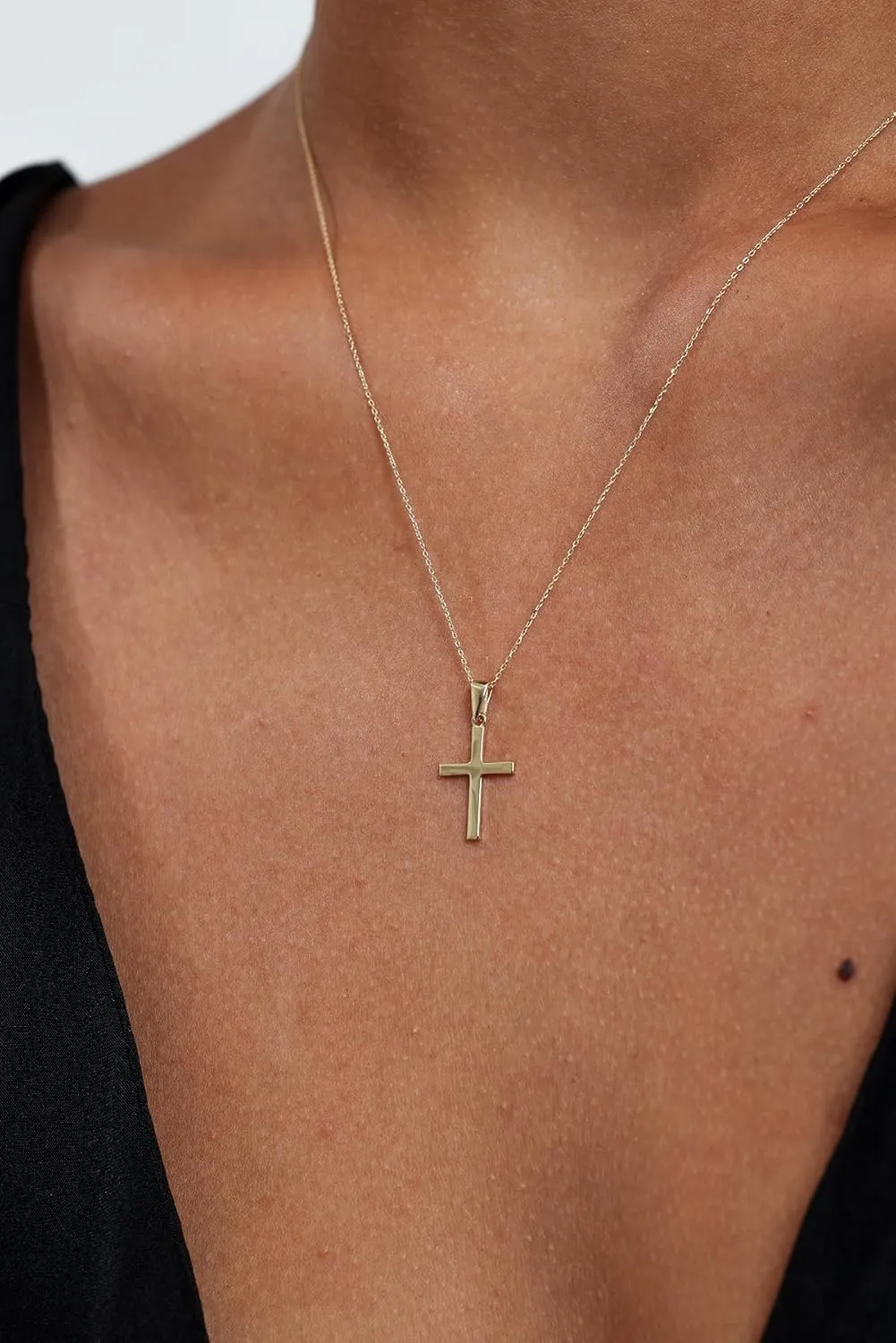 100% 14k Solid Gold Cross Necklaces - Necklaces for Women | Dainty Charm Pendant Jewelry as Birthday or Mothers Day Gifts | Cadenas Oro Mujer | 18''