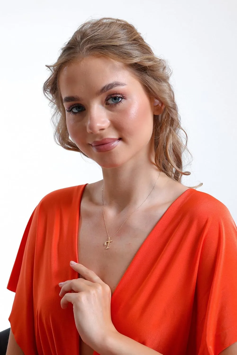 100% 14k Solid Gold Necklace | Dainty Charm Alphabet Letter Initial Necklaces for Women | Custom Pendant Jewelry for Her Birthday | Mothers Day Gifts for Mom | 18''