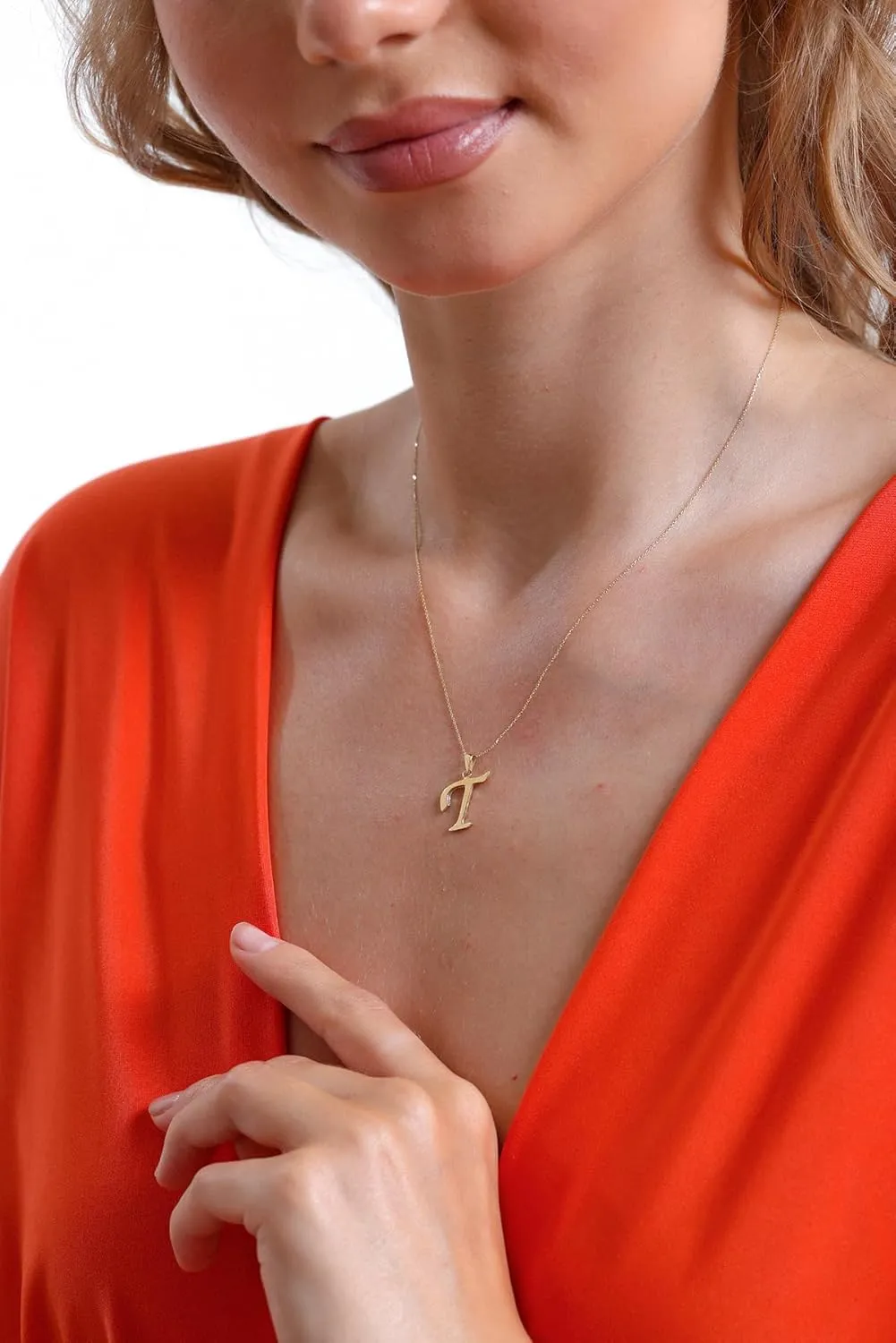 100% 14k Solid Gold Necklace | Dainty Charm Alphabet Letter Initial Necklaces for Women | Custom Pendant Jewelry for Her Birthday | Mothers Day Gifts for Mom | 18''