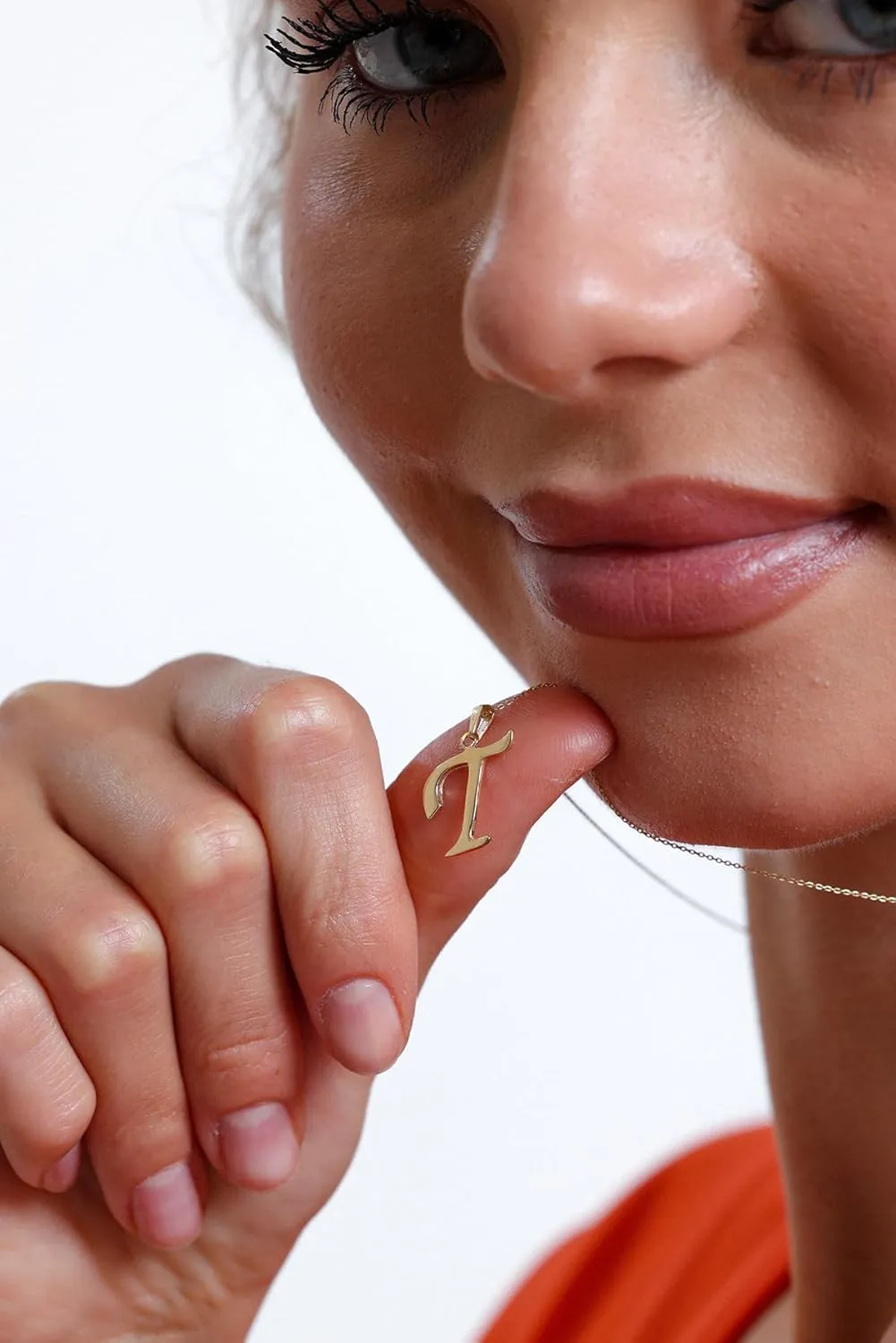 100% 14k Solid Gold Necklace | Dainty Charm Alphabet Letter Initial Necklaces for Women | Custom Pendant Jewelry for Her Birthday | Mothers Day Gifts for Mom | 18''