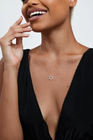 14k Real Gold Star of David - Dainty Gold Necklace, Solid Gold Necklace, Gold Necklace for Women | 18''