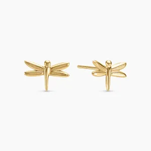 14K Yellow-gold Firefly Stud Earrings, Push Back, Earrings For Women, Elegant Fine Jewelry, Gift For Her, Gold Jewelry, Jewelry For Women