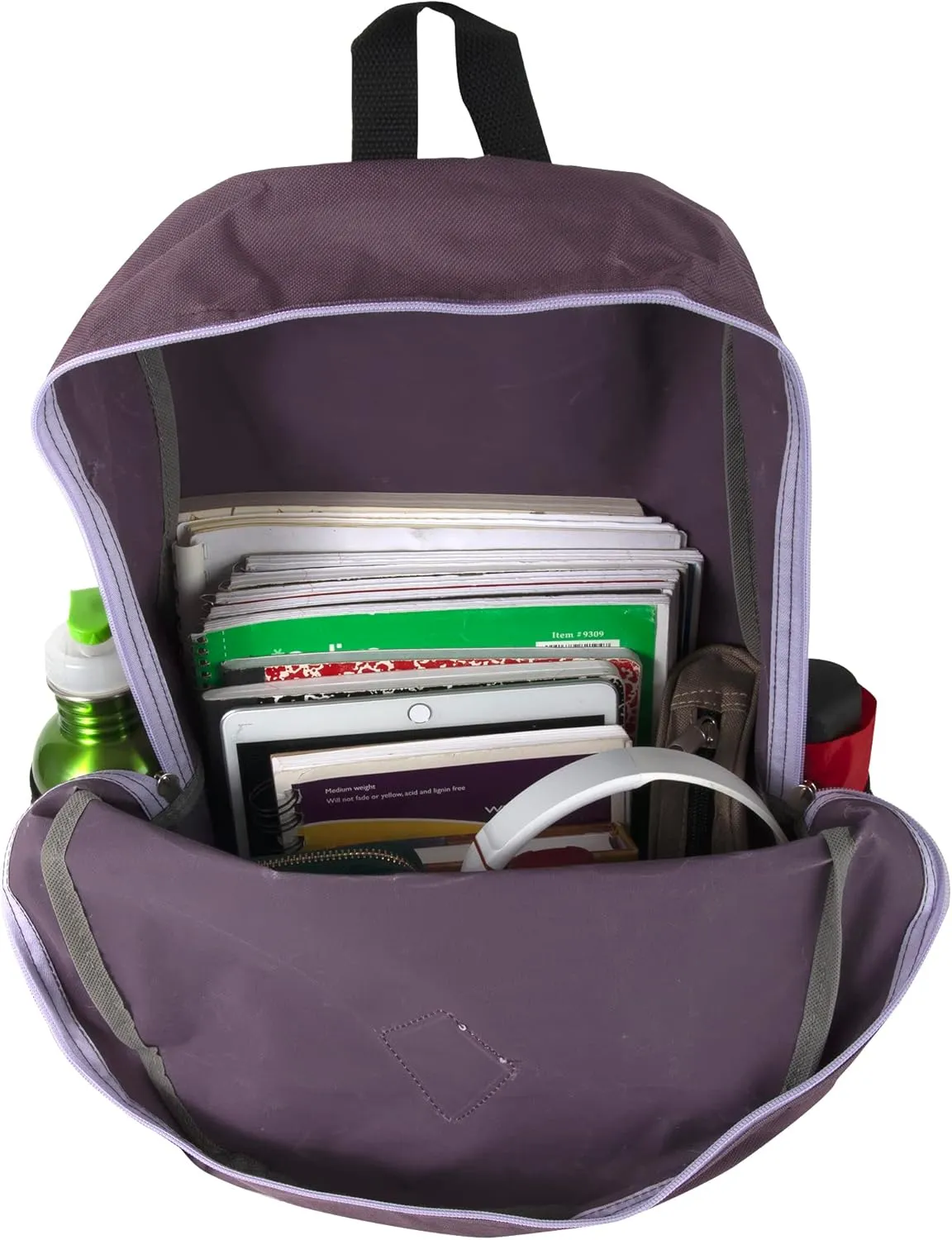 19 Inch School Backpacks with Mesh Side Pockets  Basic Large Solid Color Backpacks for Kids, Men, Women, Travel (Purple/Lilac)