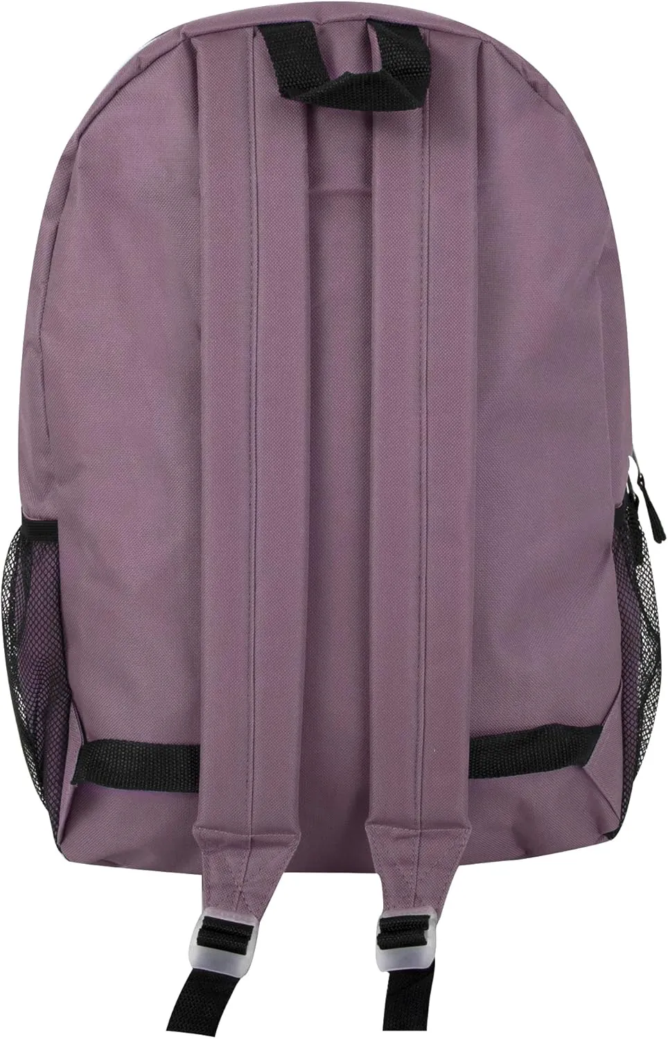 19 Inch School Backpacks with Mesh Side Pockets  Basic Large Solid Color Backpacks for Kids, Men, Women, Travel (Purple/Lilac)