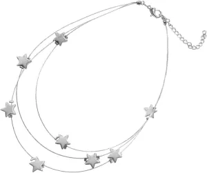 1pc Double-layer Rhinestone Necklace Collarbone Jewelry for Women Silver Jewelry Necklace