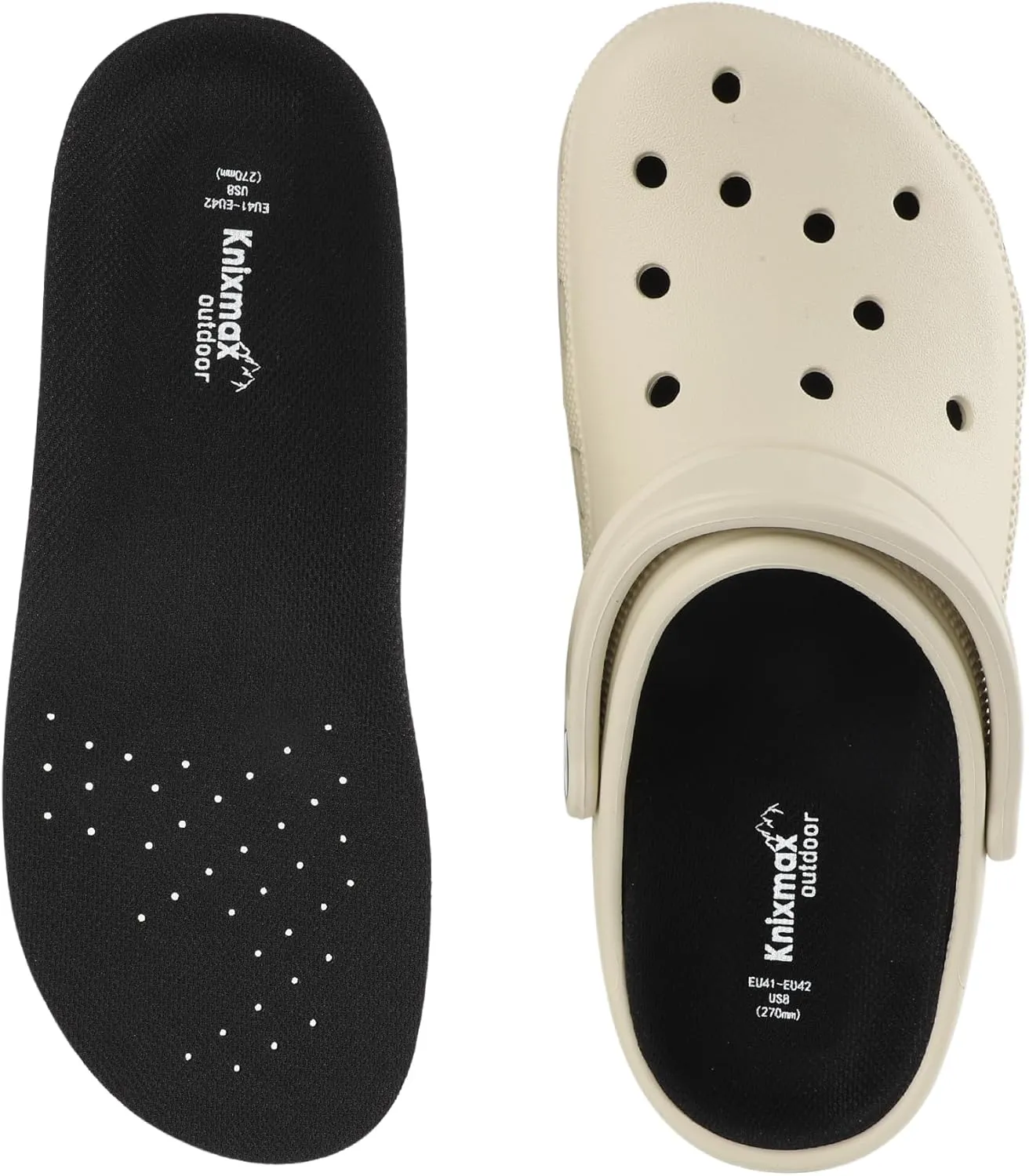 2 Pairs Shoe Insoles for Clogs Garden Shoes Wide Fit Thin Insoles for Clogs Replacement Cushioning Arch Support Insole for Women and Men Black 48/49
