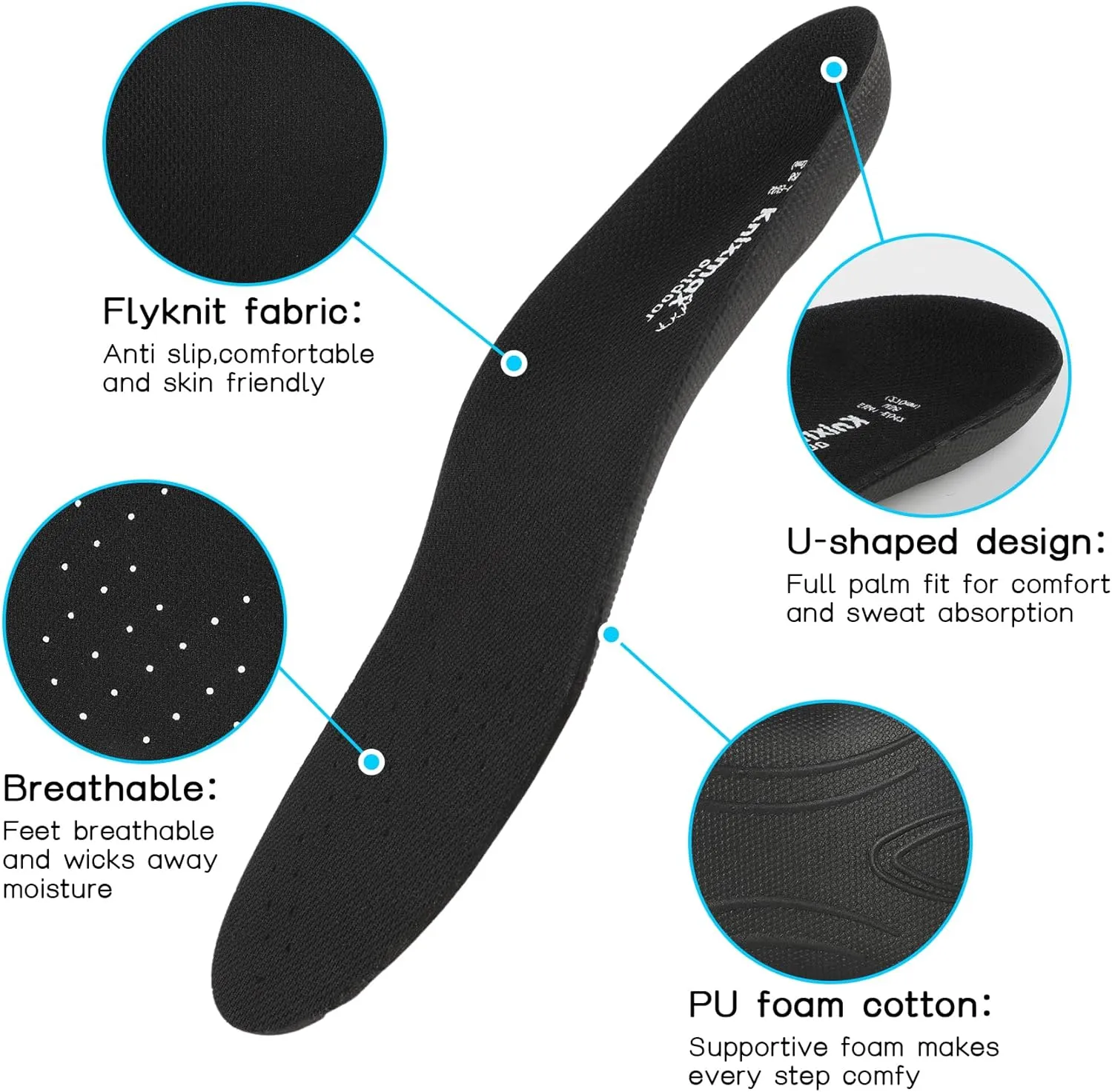 2 Pairs Shoe Insoles for Clogs Garden Shoes Wide Fit Thin Insoles for Clogs Replacement Cushioning Arch Support Insole for Women and Men Black 48/49