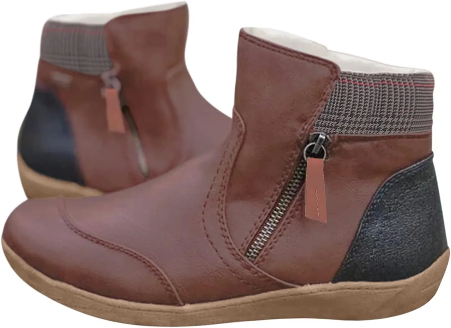 2023 New Women Winter Non-Slip Waterproof Snow Plush Ankle Boots Womens Winter Ankle Snow Boots Womens Slip on Winter Boots Wide Boots for Snow and Ice Women Botas Para La Nieve Para Mujeres