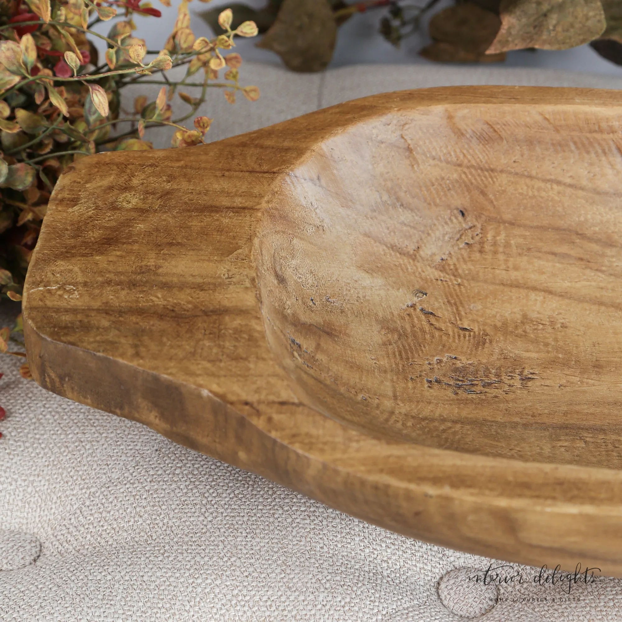22” Carved Wood Platter
