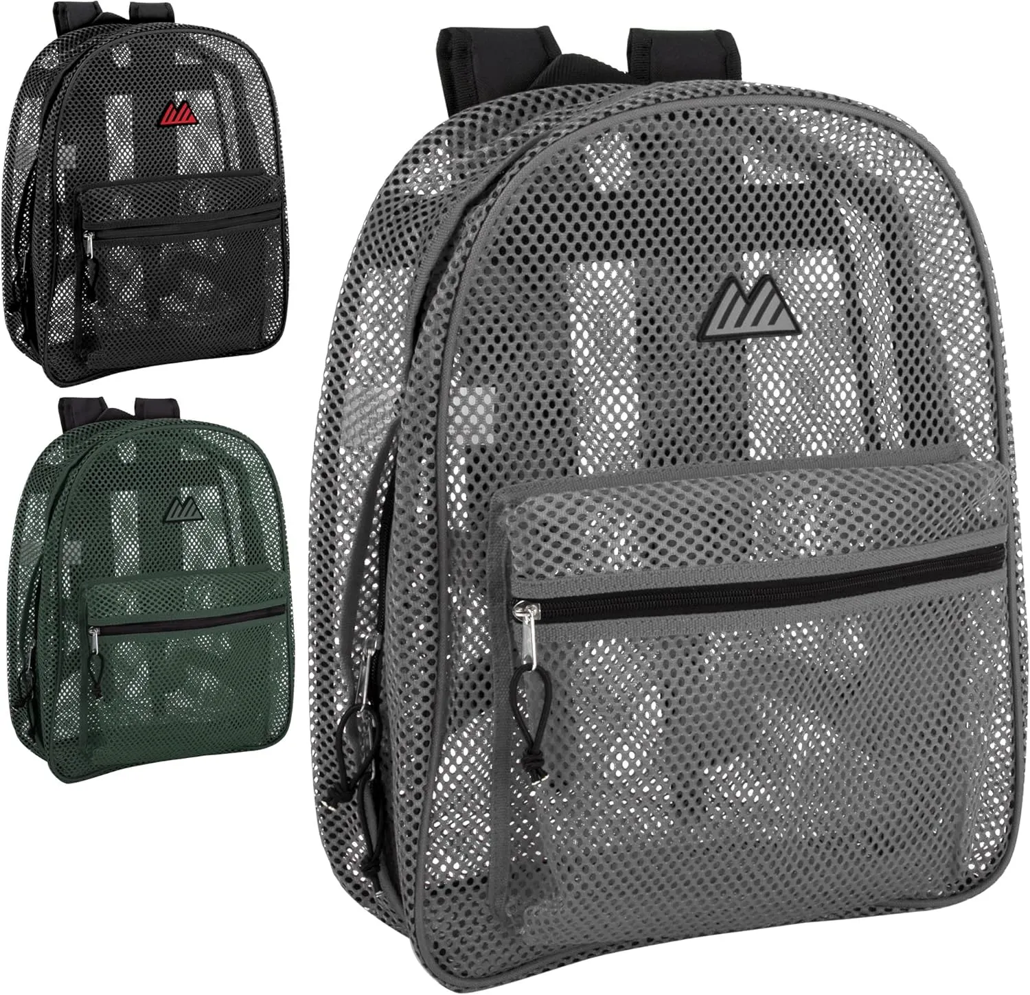 24 Pack Bulk Mesh Backpacks for School Kids, Adults, Beach, and Travel, 17" Mesh Backpacks in Bulk