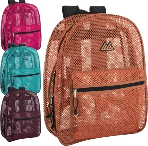 24 Pack Bulk Mesh Backpacks for School Kids, Adults, Beach, and Travel, 17" Mesh Backpacks in Bulk