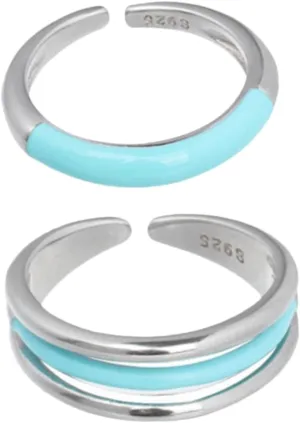 2pcs Open Rings for Women Stackable Jewelry Set Adjustable Fashion Ring Jewelry