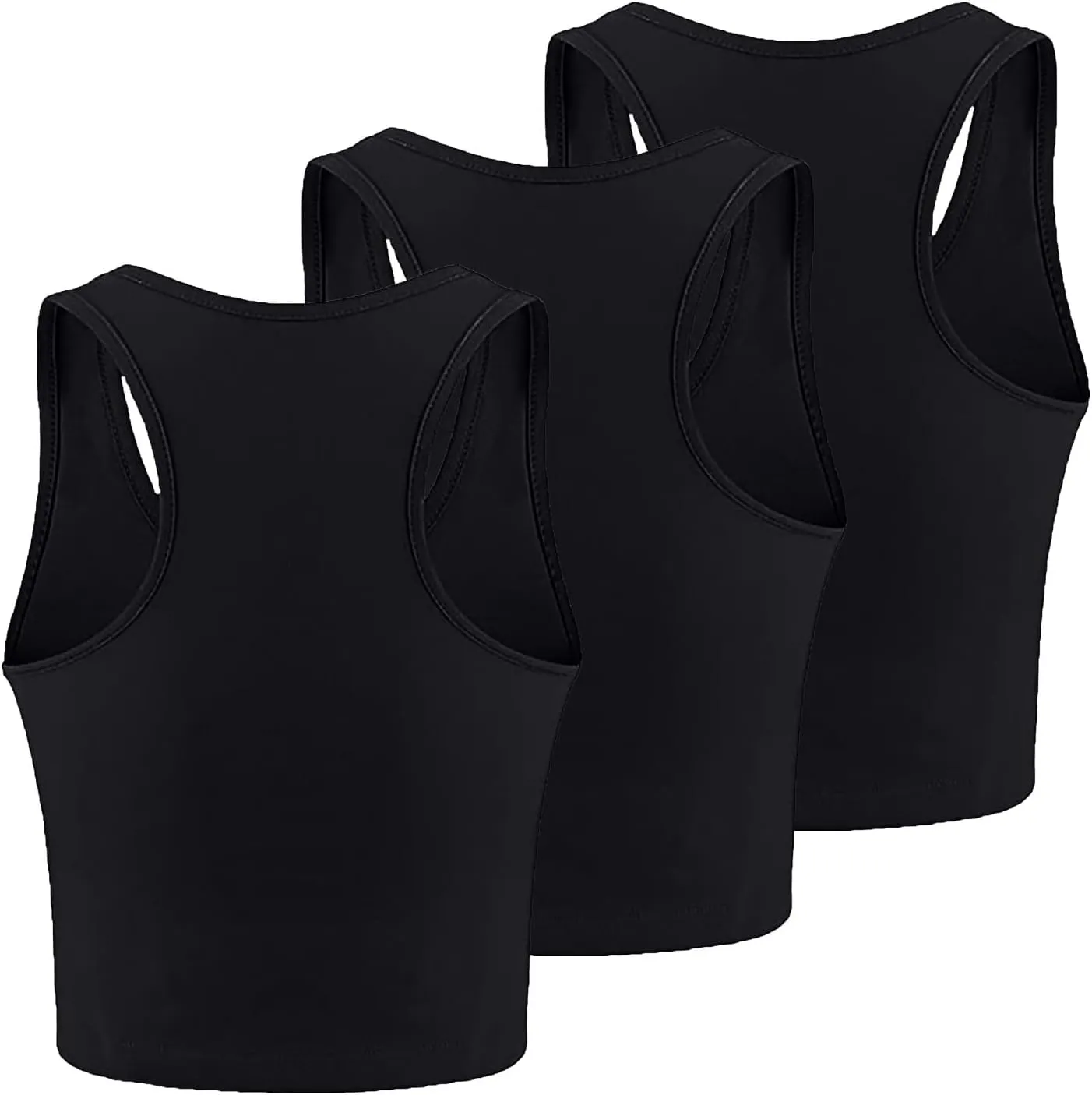 3 Pack Summer Tank Tops for Women U Neck Ribbed Sleeveless Camisole Shirts Racerback Crop Tops Going Out Clothes 2025