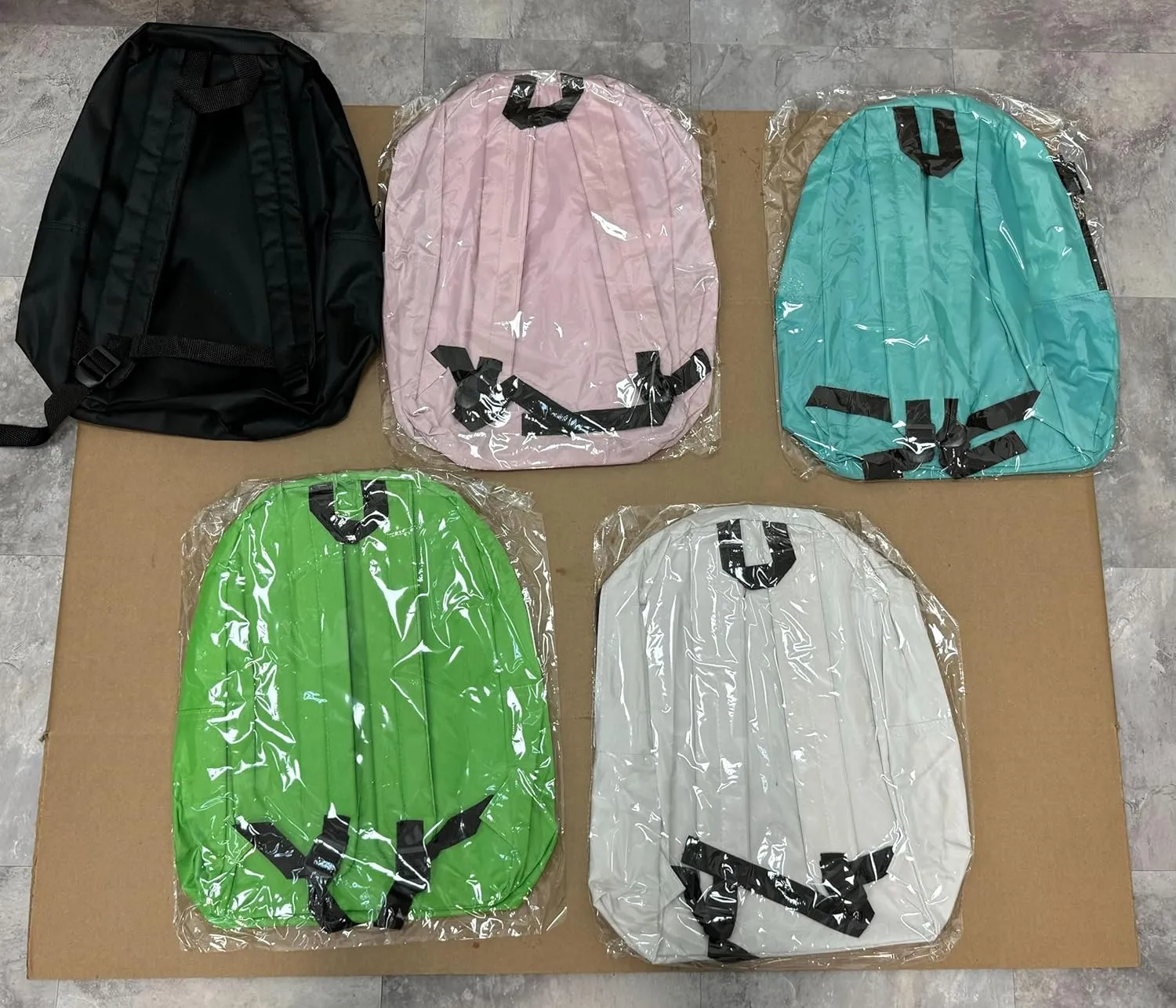 5 Pack Bulk Backpacks, Wholesale 17-Inch Lightweight Bookbags for Kids, Adults, School, Classroom, Travel, Gym Supplies with 1 Large Pocket, Perfect for Events, Corporate Bundles, Mix