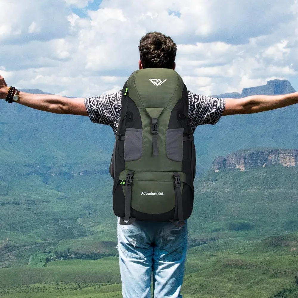 50L Hiking Backpack, Waterproof Lightweight Daypack for Outdoor Camping Travel