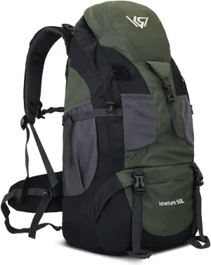 50L Hiking Backpack, Waterproof Lightweight Daypack for Outdoor Camping Travel