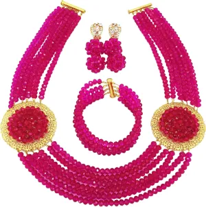 African Jewelry Sets for Women Nigerian Beads Jewelry Set Bridal and Earrings