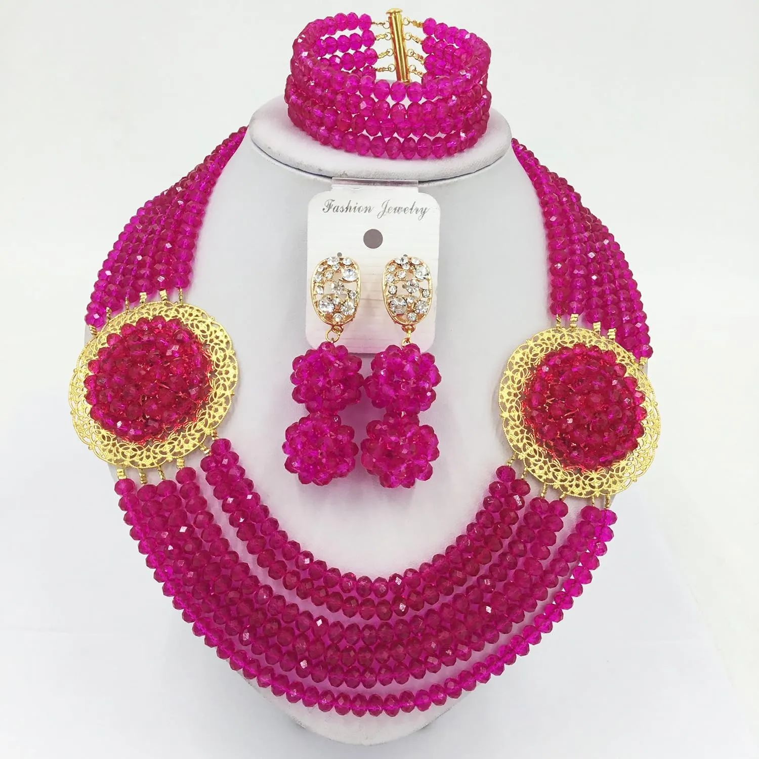 African Jewelry Sets for Women Nigerian Beads Jewelry Set Bridal and Earrings
