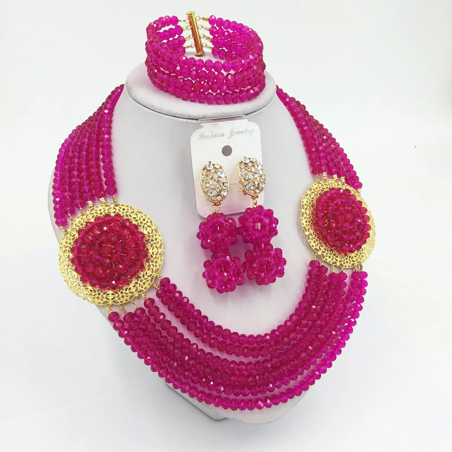 African Jewelry Sets for Women Nigerian Beads Jewelry Set Bridal and Earrings