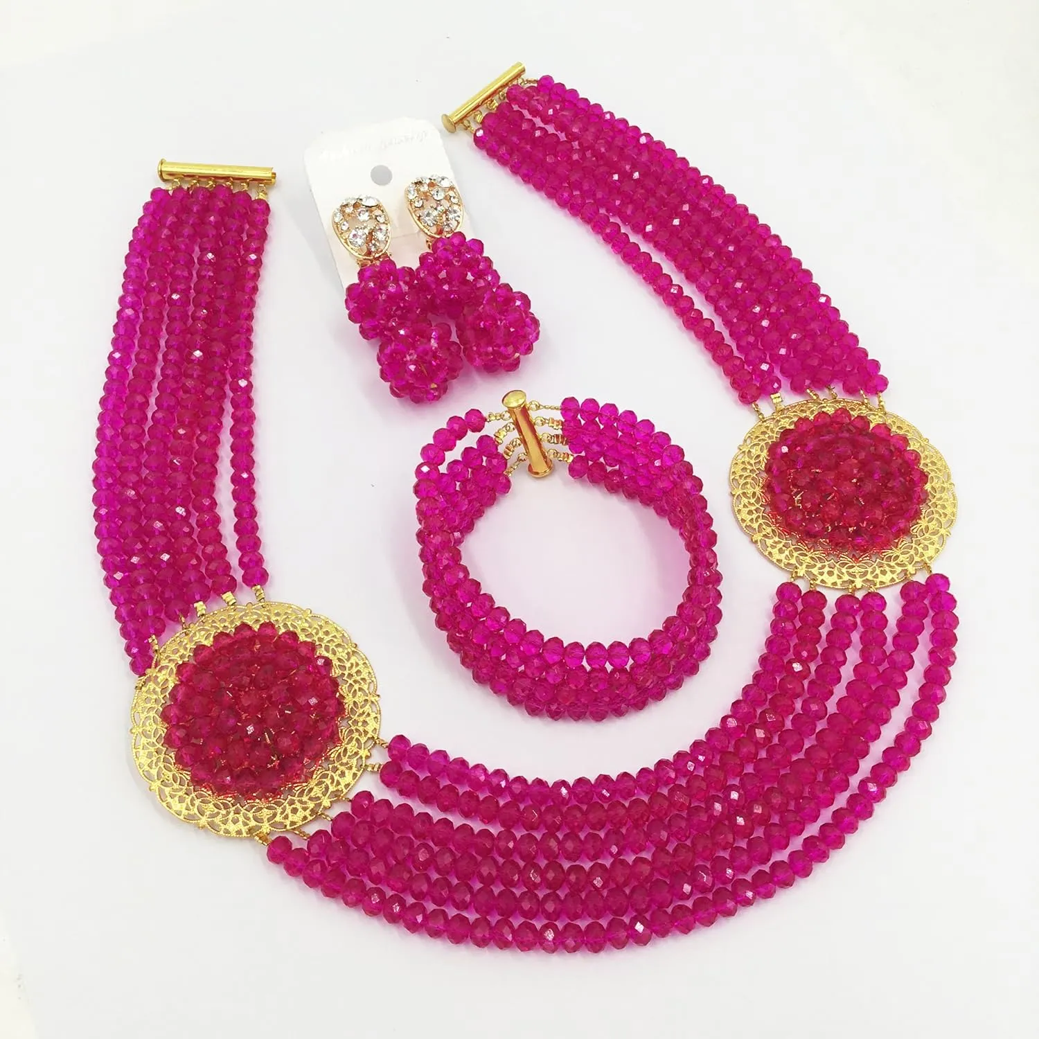 African Jewelry Sets for Women Nigerian Beads Jewelry Set Bridal and Earrings