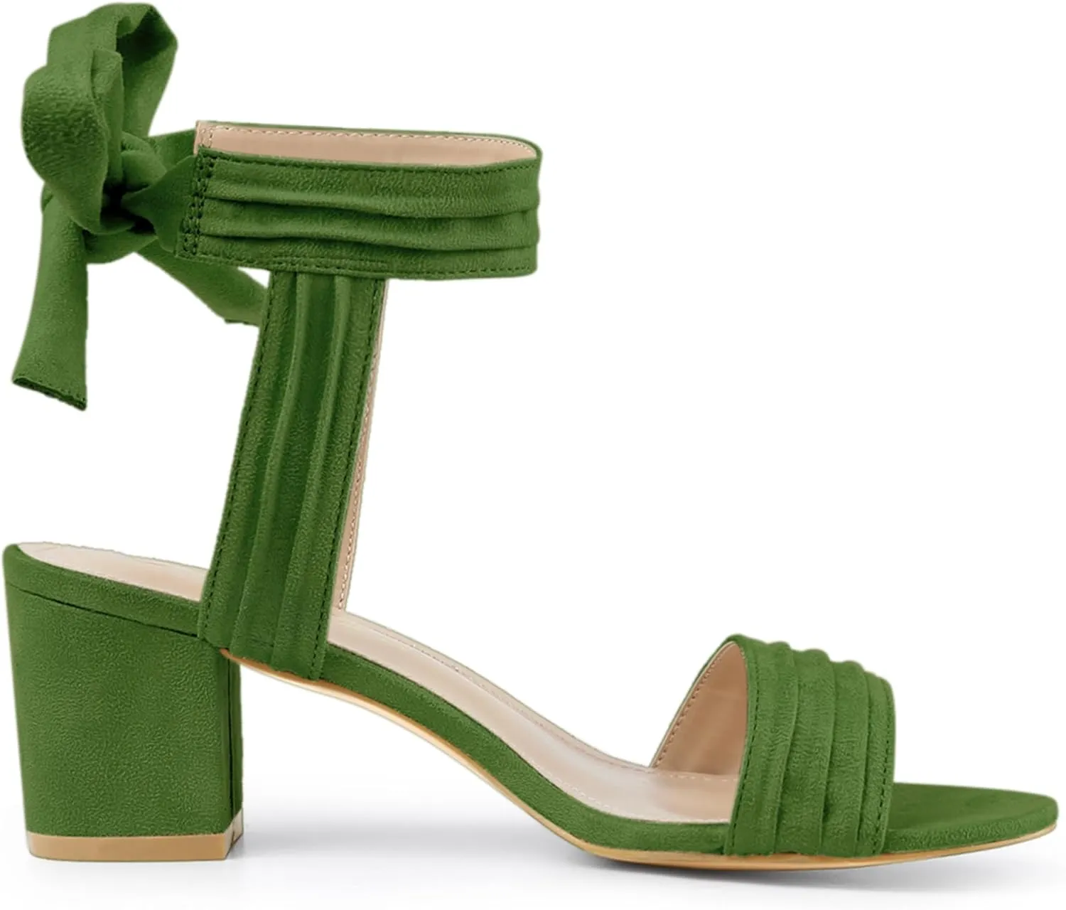 Allegra K Women's Open Toe Ankle Tie Back Block Heels Sandals
