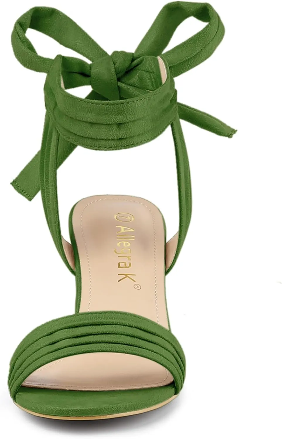 Allegra K Women's Open Toe Ankle Tie Back Block Heels Sandals