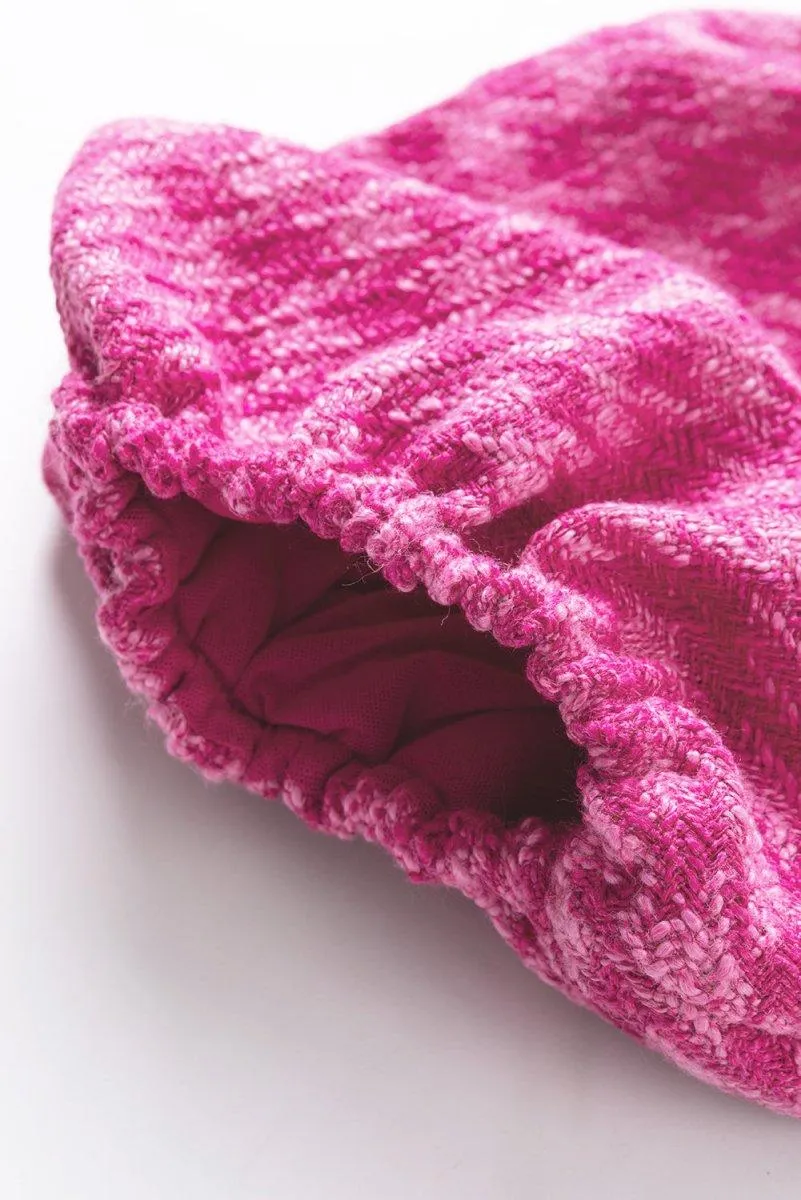 Amanda Hot Pink Zigzag Puff Sleeve Top