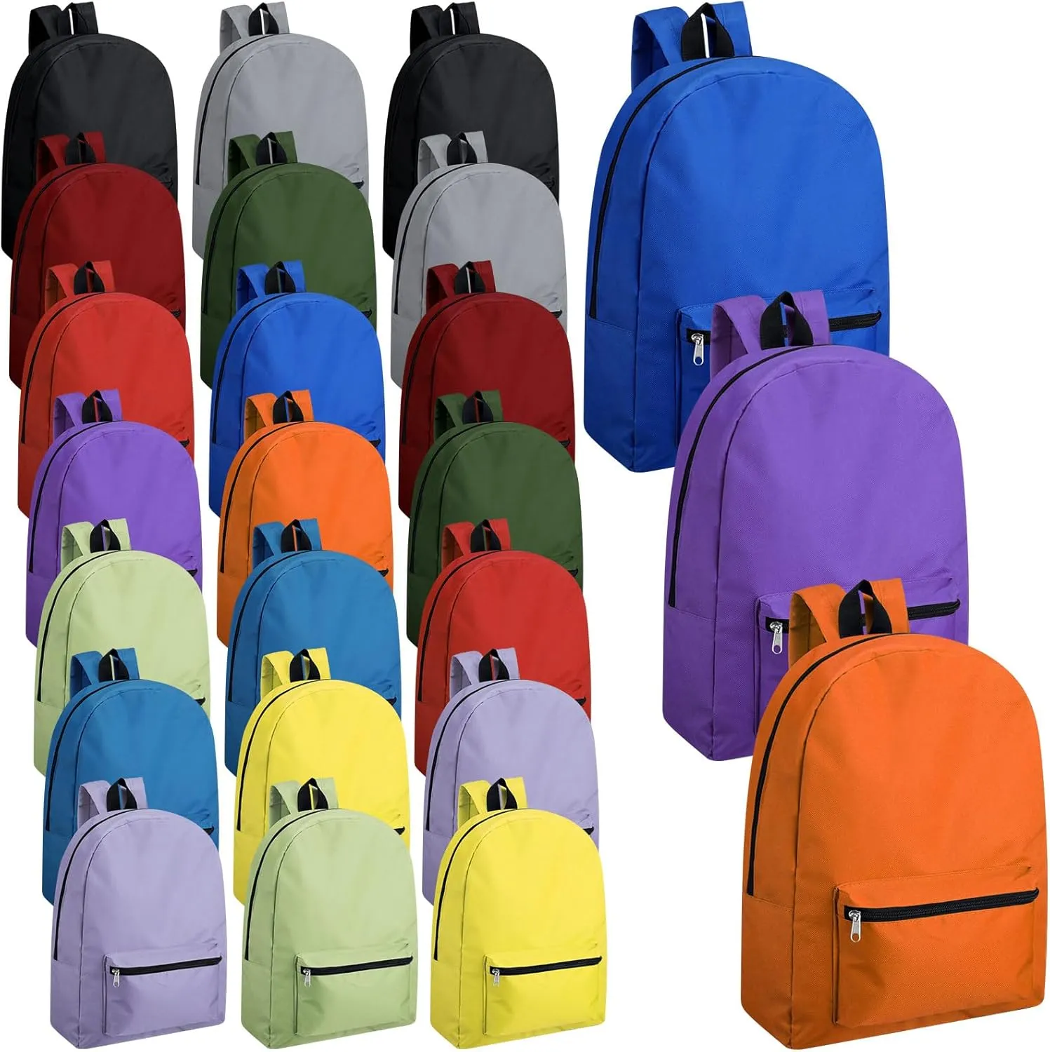 Amylove 24 Pack Backpacks Bulk Backpack for School 17 Inch Bookbags Back Pack for Kids Boys Girls Teens Students(Colorful)