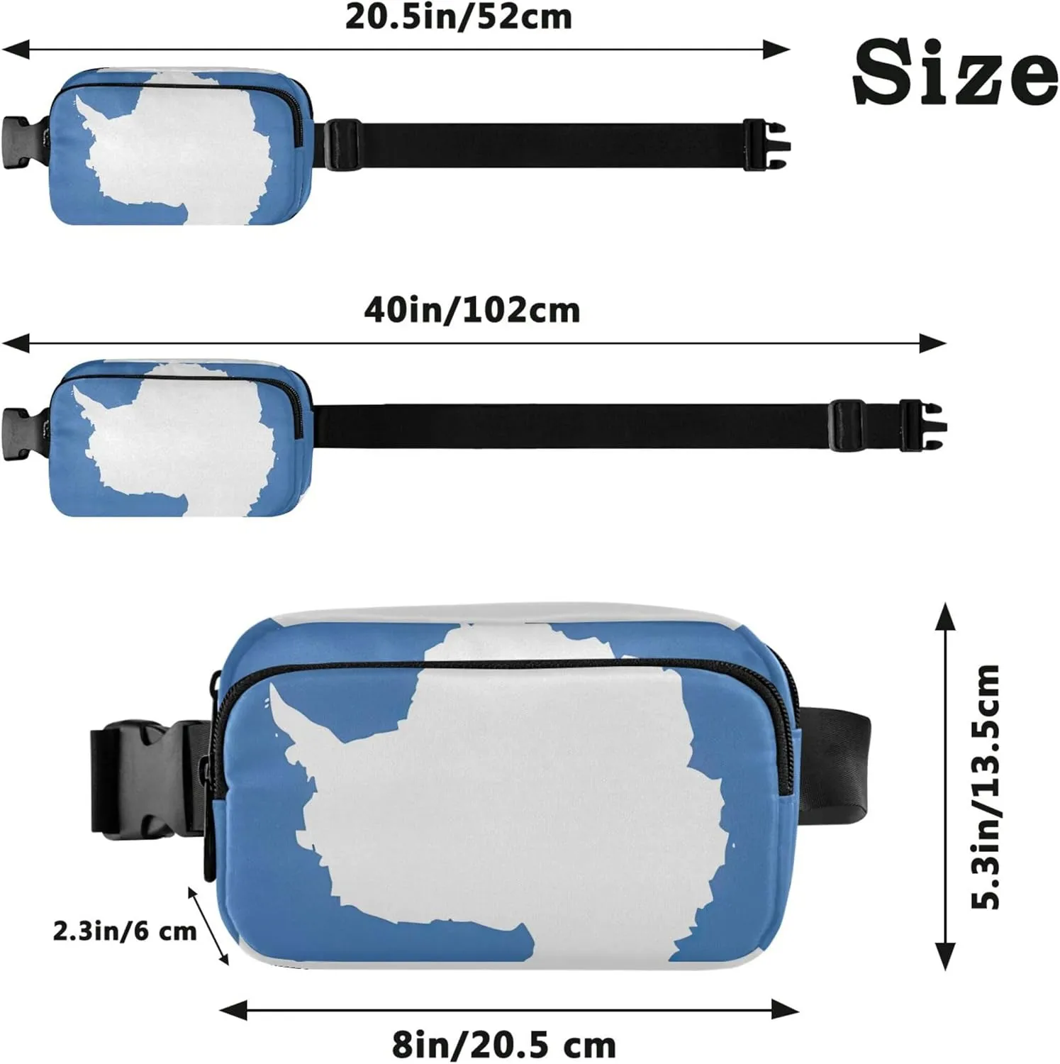 Antarctica Flag Women Fanny Pack Waterproof Anti Theft Belt Bag Fashion Waist Purse for Women