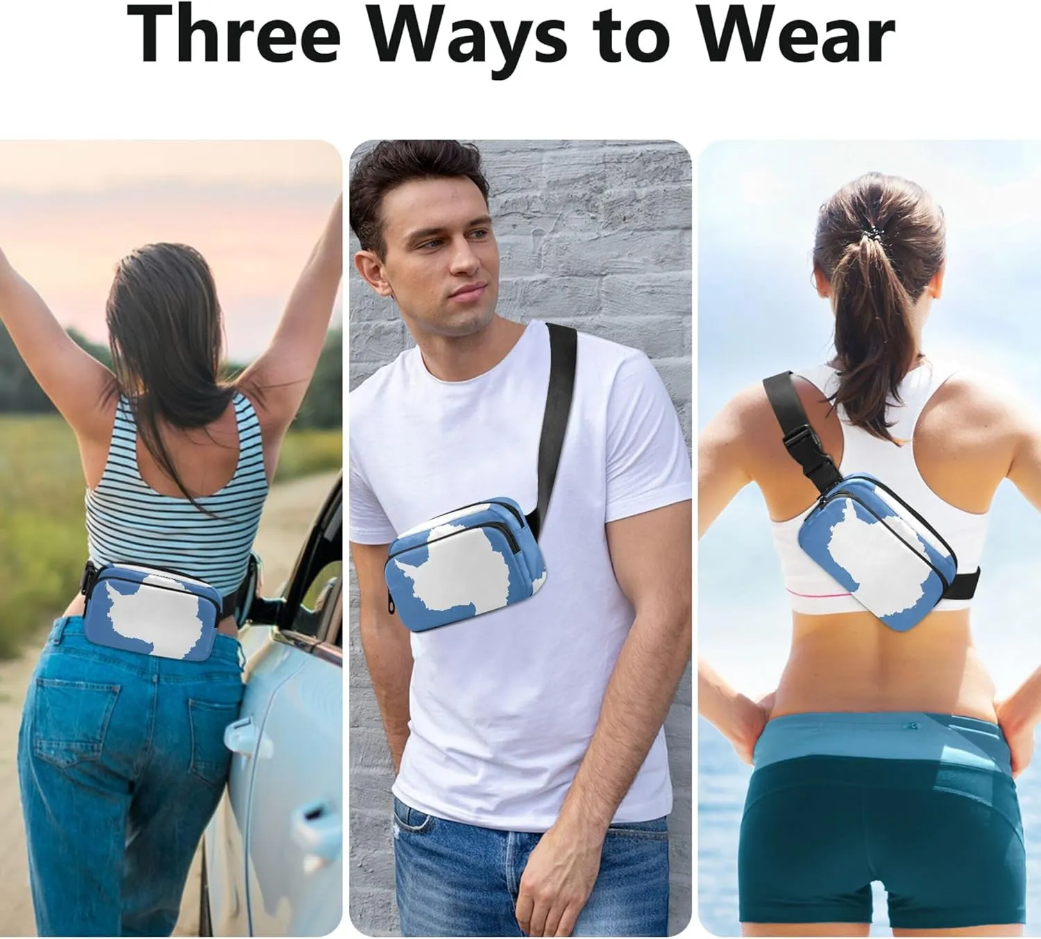 Antarctica Flag Women Fanny Pack Waterproof Anti Theft Belt Bag Fashion Waist Purse for Women