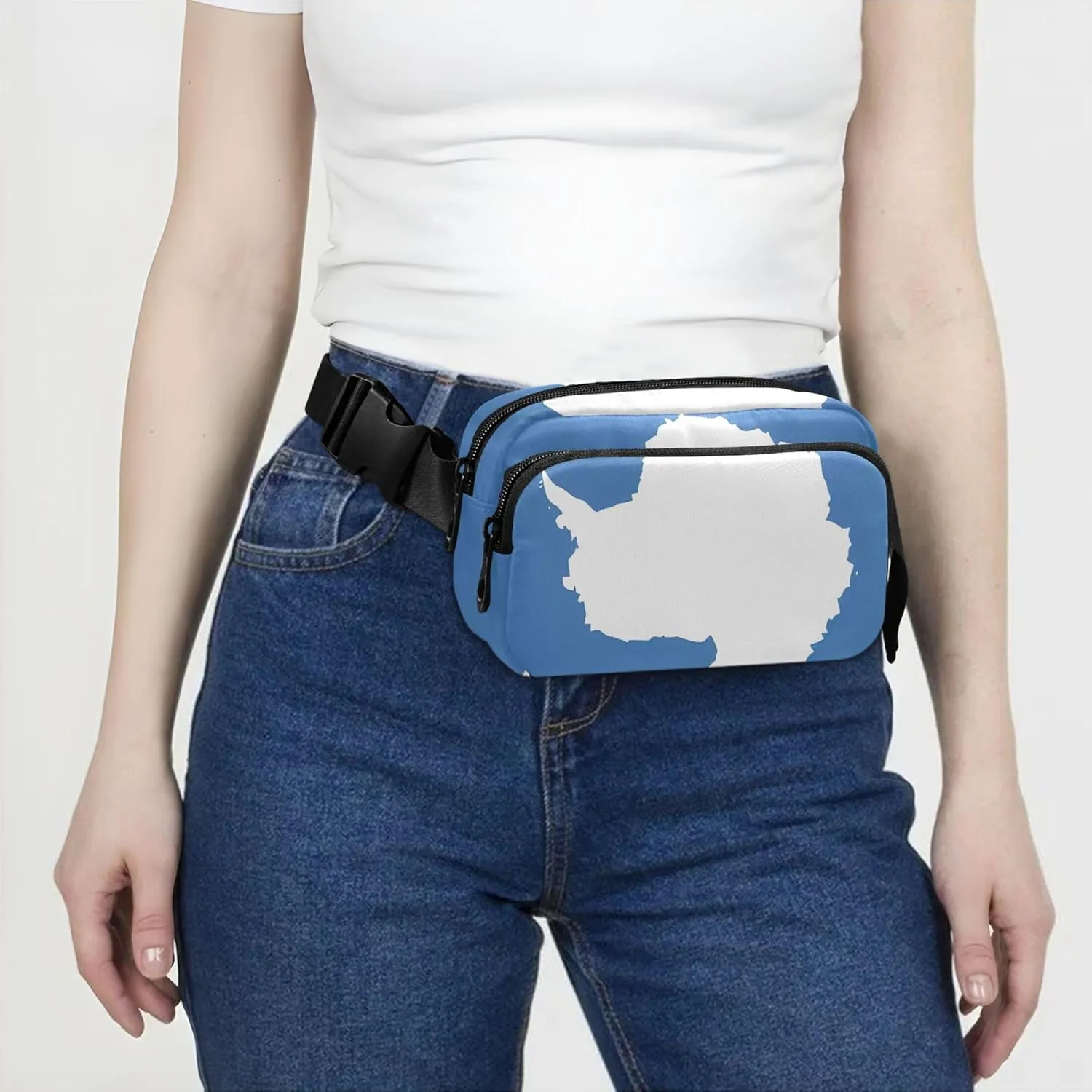 Antarctica Flag Women Fanny Pack Waterproof Anti Theft Belt Bag Fashion Waist Purse for Women