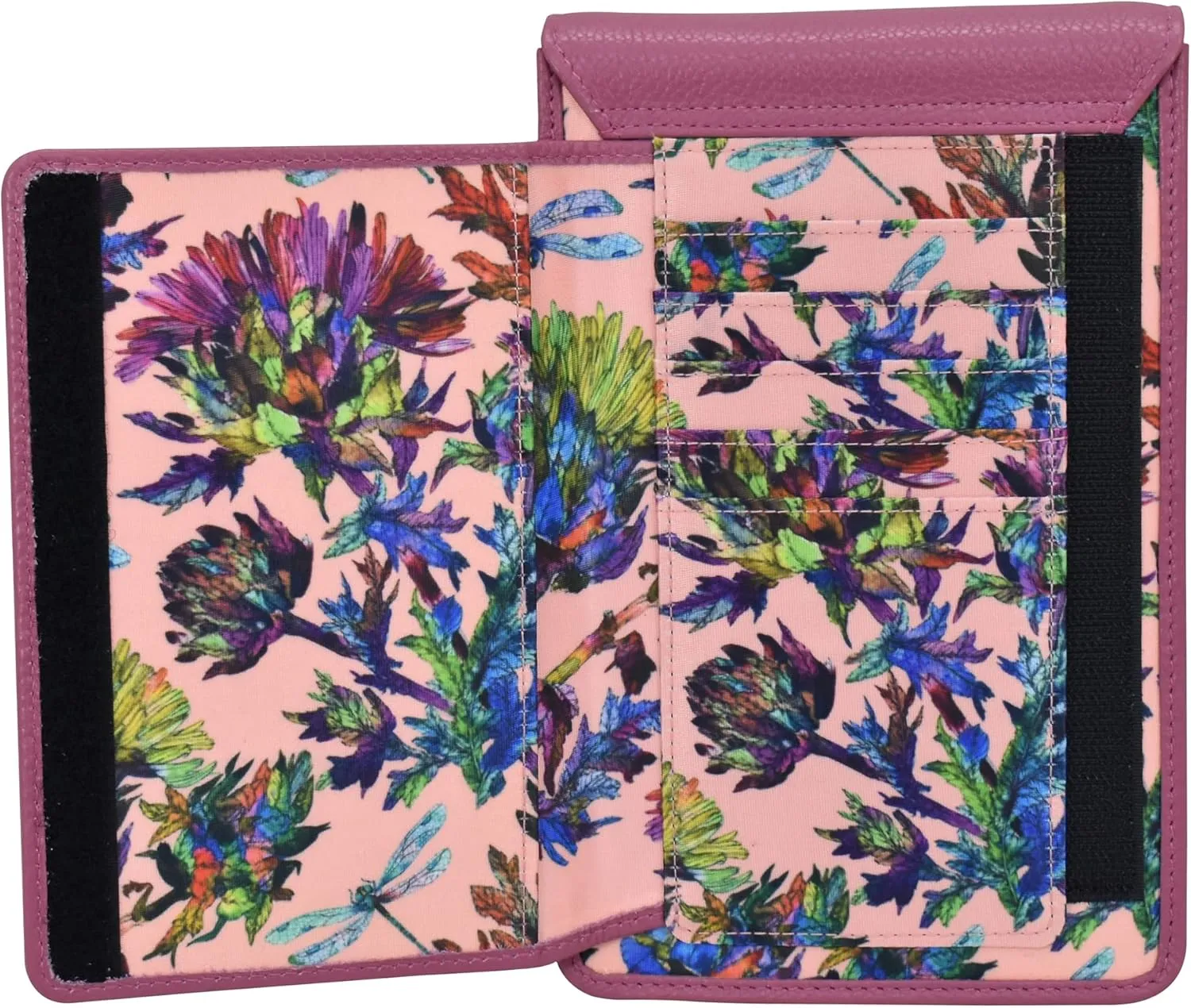Anuschka Cell Phone Crossbody RFID Blocking Wallet - Wanderlust Collection - Nylon Fabric with Genuine Leather Trim