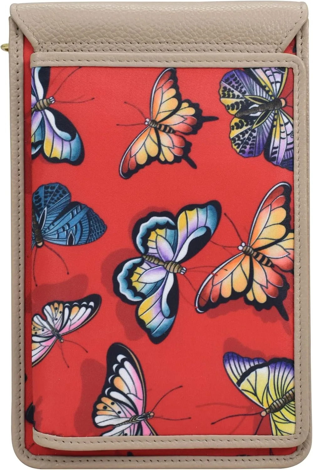 Anuschka Cell Phone Crossbody RFID Blocking Wallet - Wanderlust Collection - Nylon Fabric with Genuine Leather Trim