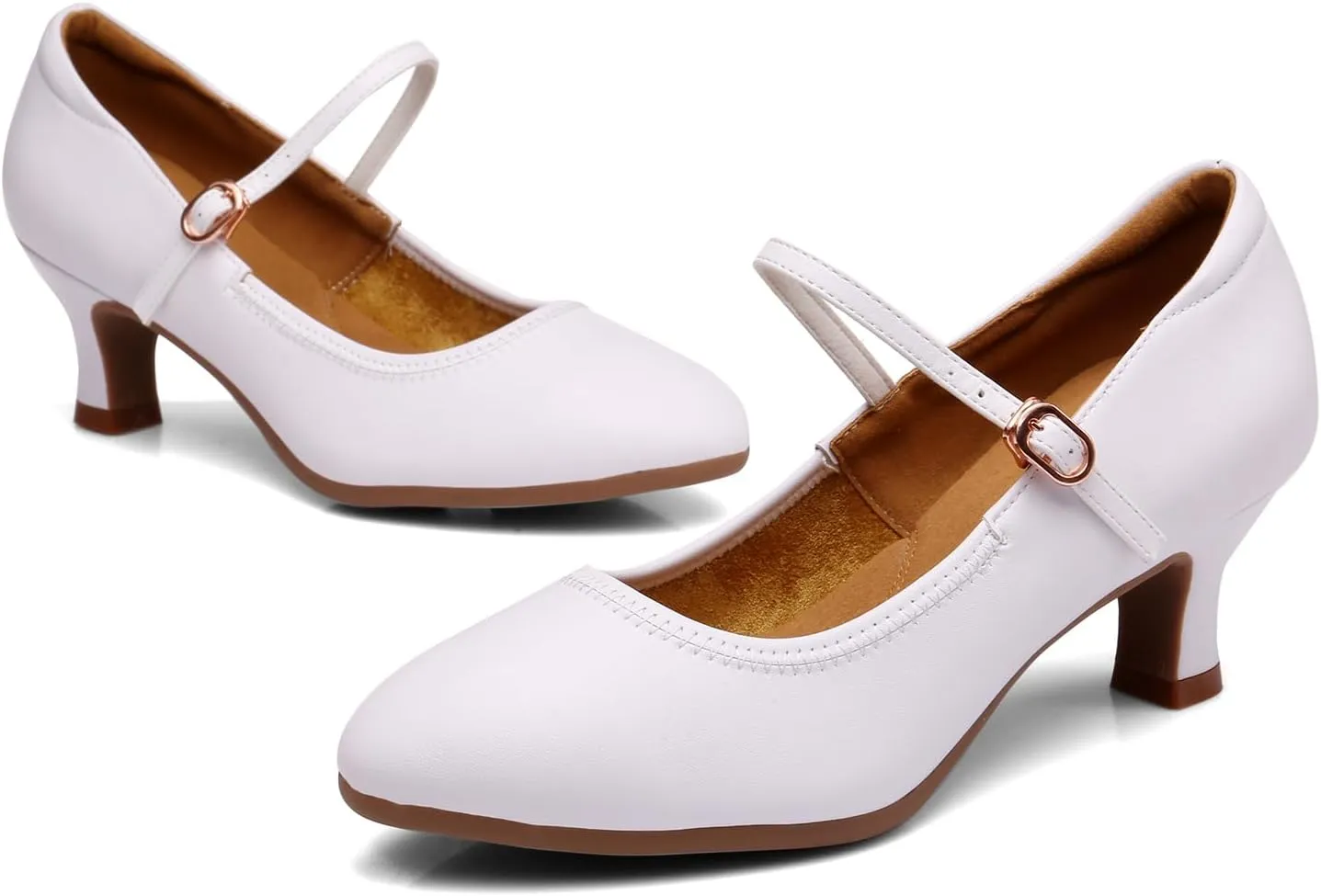 AOQUNFS Women Ballroom Dance Shoes Colsed Toe Salsa 1920S Performance Practice Dance Shoes,K16