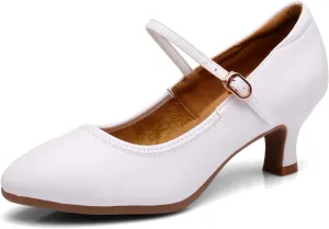 AOQUNFS Women Ballroom Dance Shoes Colsed Toe Salsa 1920S Performance Practice Dance Shoes,K16