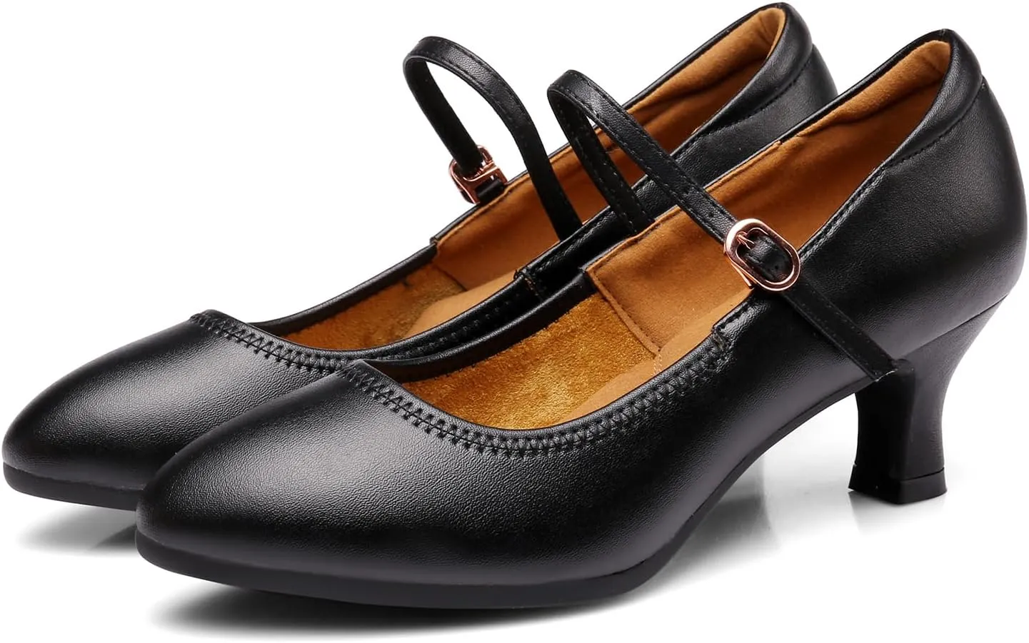 AOQUNFS Women Ballroom Dance Shoes Colsed Toe Salsa 1920S Performance Practice Dance Shoes,K16
