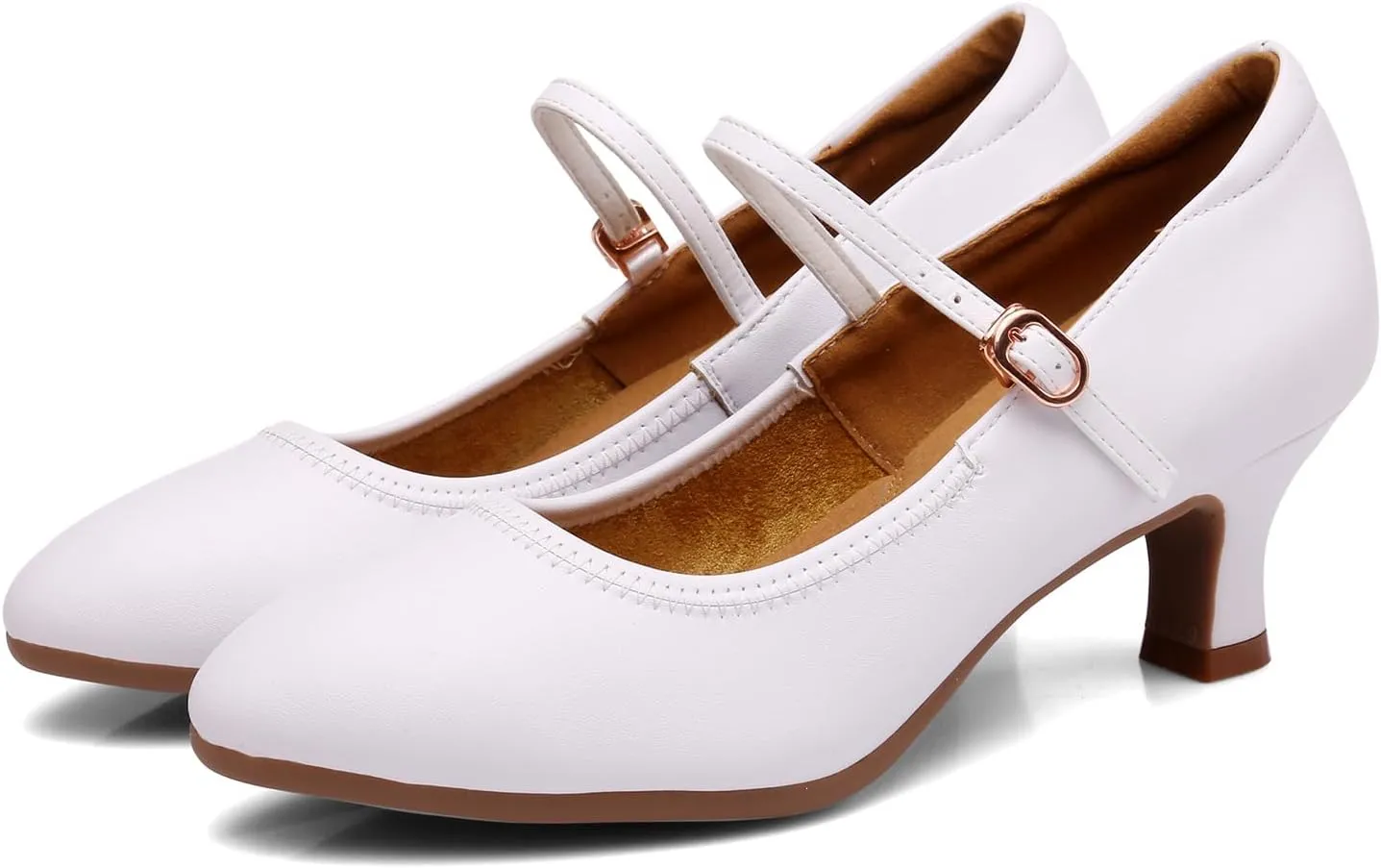AOQUNFS Women Ballroom Dance Shoes Colsed Toe Salsa 1920S Performance Practice Dance Shoes,K16