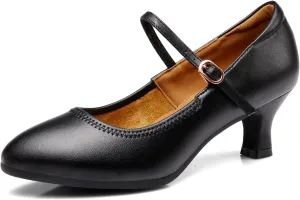 AOQUNFS Women Ballroom Dance Shoes Colsed Toe Salsa 1920S Performance Practice Dance Shoes,K16