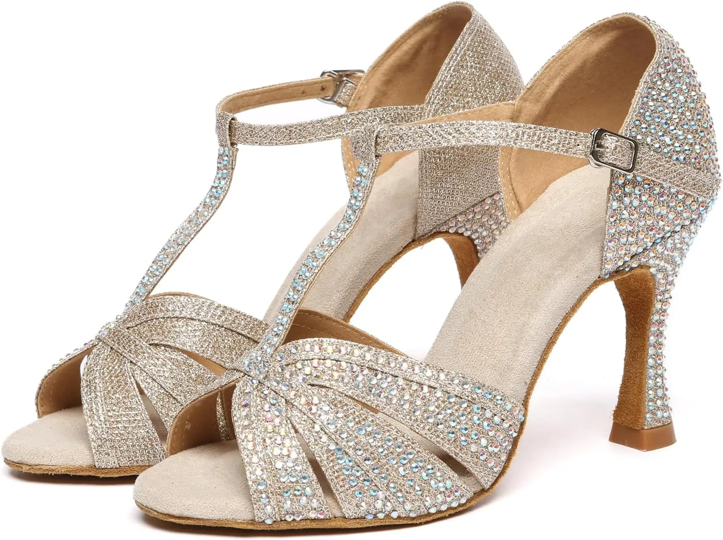 AOQUNFS Women Ballroom Dance Shoes Latin Salsa Practice Performance Dance Shoes,L599