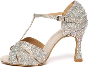 AOQUNFS Women Ballroom Dance Shoes Latin Salsa Practice Performance Dance Shoes,L599
