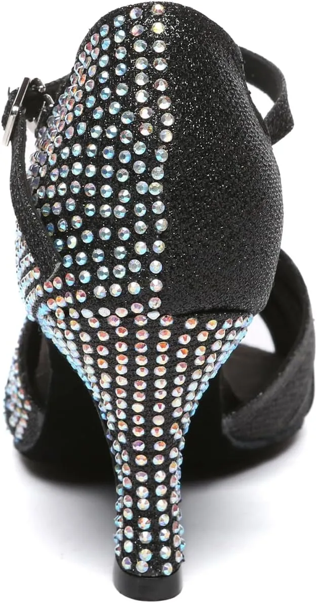 AOQUNFS Women Ballroom Dance Shoes Latin Salsa Practice Performance Dance Shoes,L599