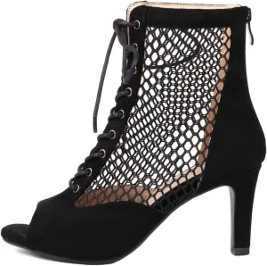 AOQUNFS Women Latin Dance Shoes Lace-up Ballroom Salsa Practice Performance Dance Heels,1052-S