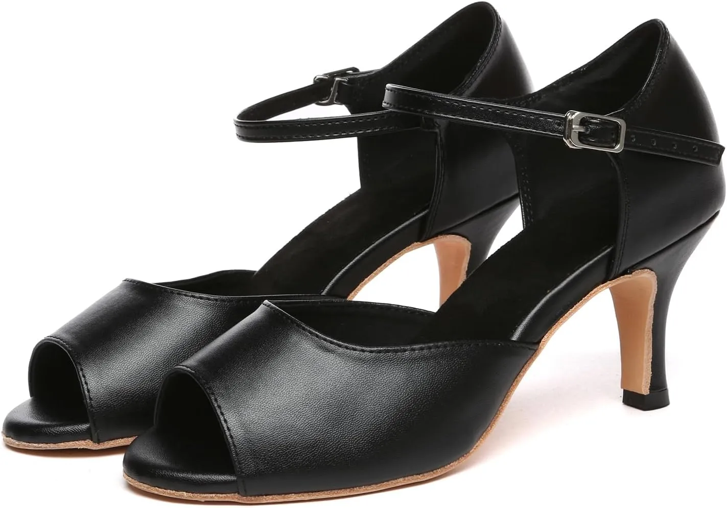 AOQUNFS Women's Ballroom Dance Shoes Latin Tango Open Toe Salsa Performance Practice Dancing Shoes,L600