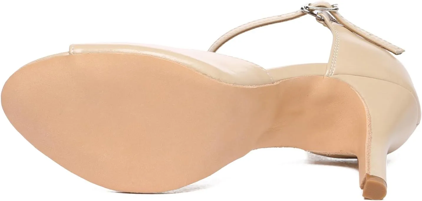 AOQUNFS Women's Ballroom Dance Shoes Latin Tango Open Toe Salsa Performance Practice Dancing Shoes,L600