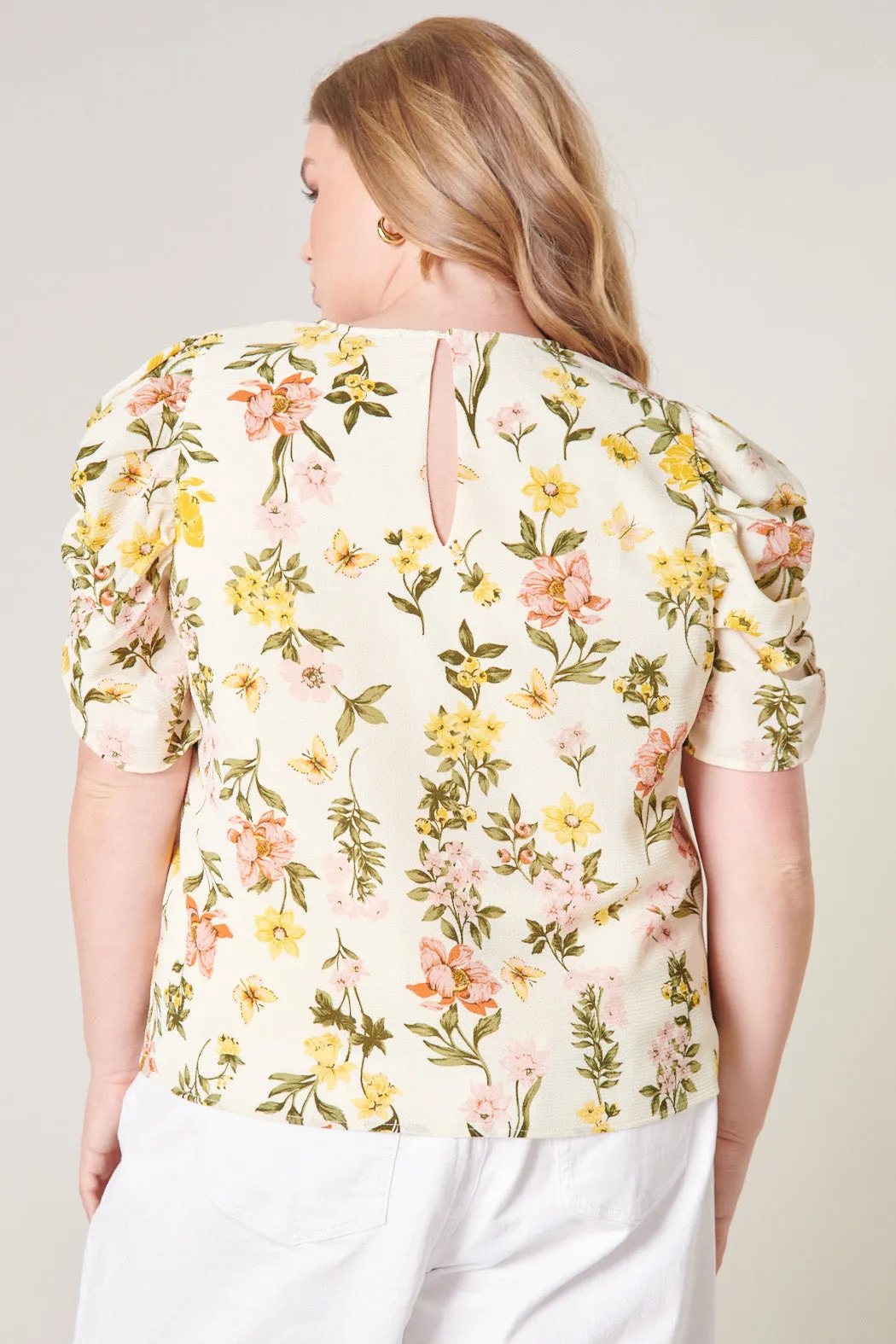 Ashlynn Floral Puff Sleeve Blouse Curve