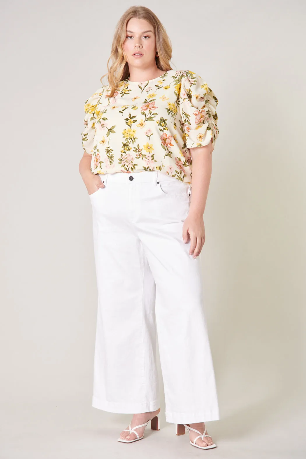 Ashlynn Floral Puff Sleeve Blouse Curve
