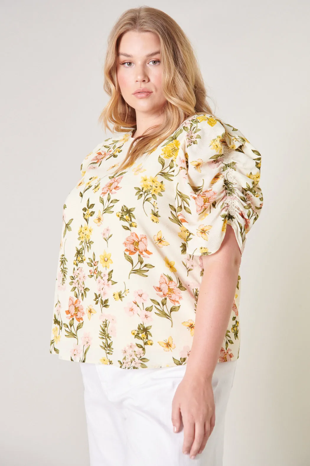 Ashlynn Floral Puff Sleeve Blouse Curve