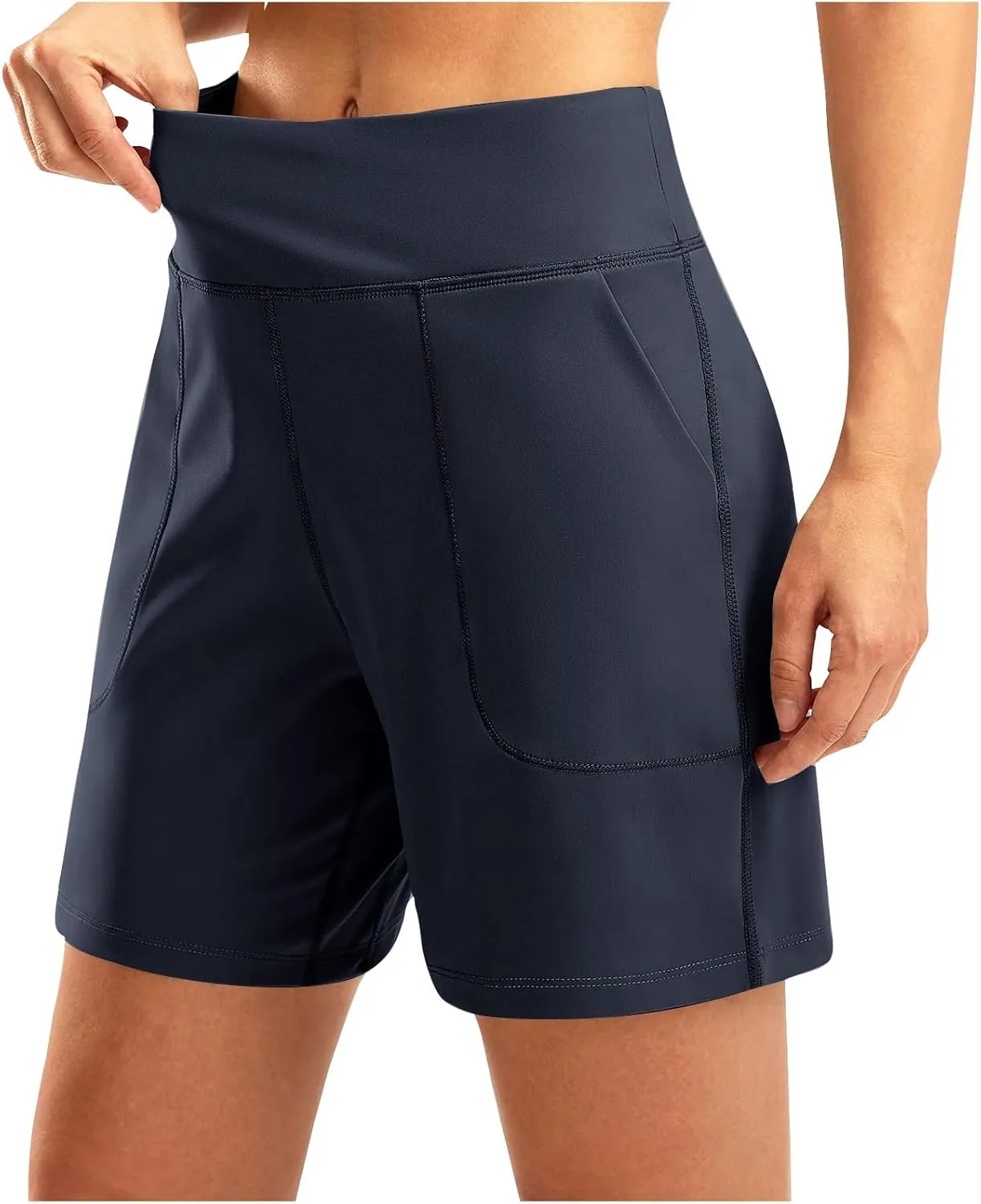 Biker Shorts Women Soft Plus Size Butt Lifting Shorts Seamless Workout Shorts High Waisted Yoga Shorts with Pockets