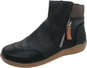 Black Winter Boots for Women Short Womens Winter Boots Ankle Snow Boots Womens Wide Waterproof Womens Size 11 Hiking Boots Botas Largas De Invierno Para Mujer Con TacN Deals Cheap