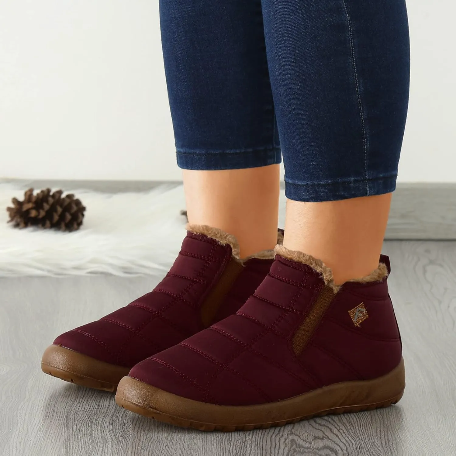 Black Winter Snow Boots for Women Cute Womens Platform Snow Boots Womens Boots for Snow Boots for Winter Waterproof Botas Largas De Invierno Para Mujer Con TacN